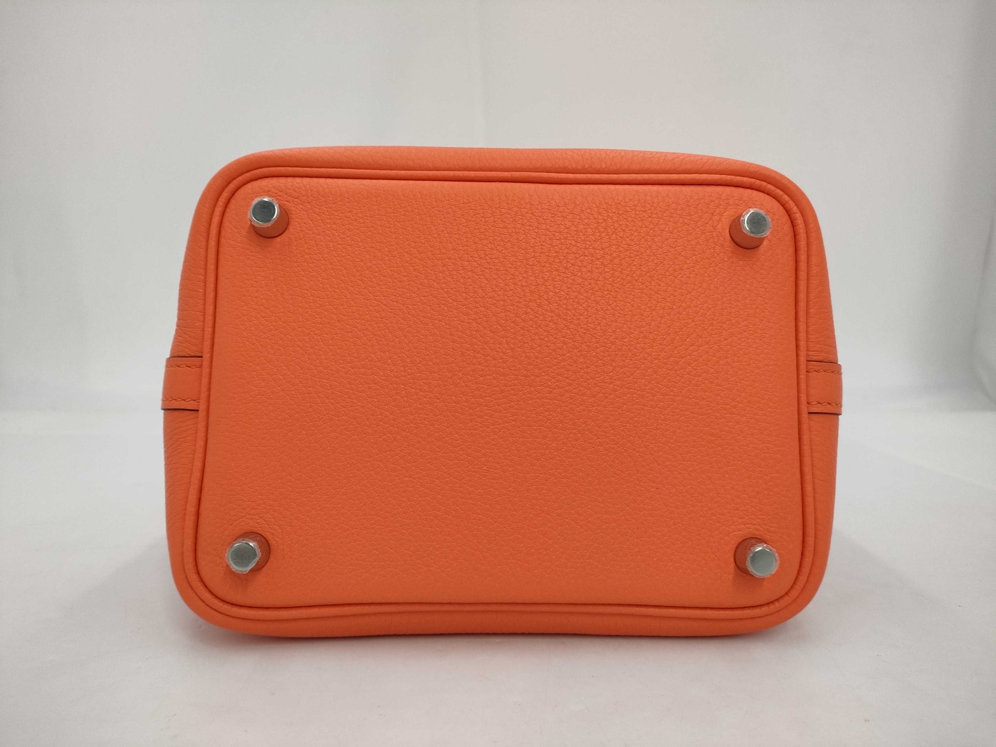 HERMES Picotin Lock PM Trion Orange Minian Silver Fittings B-Engraved Handbag