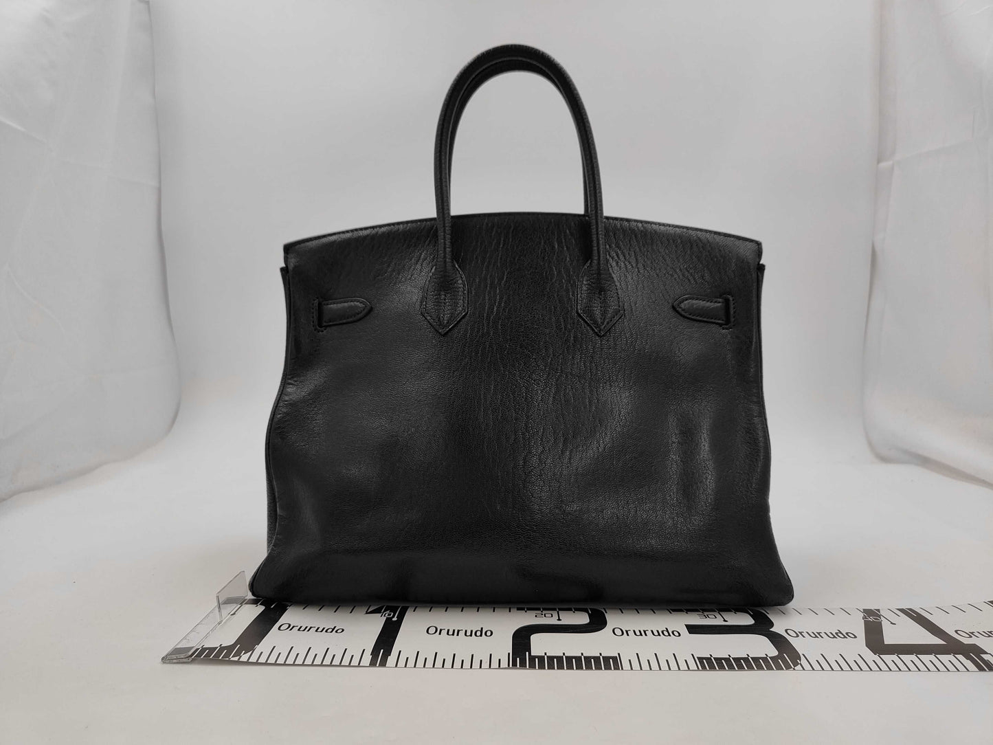 HERMES Birkin 35 Chevre Black Gold Hardware □C Tote Bag