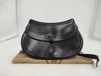 HERMES Baldo Golf Box Calf Navy Gold Fittings 〇B Shoulder Bag Shoulder Bag