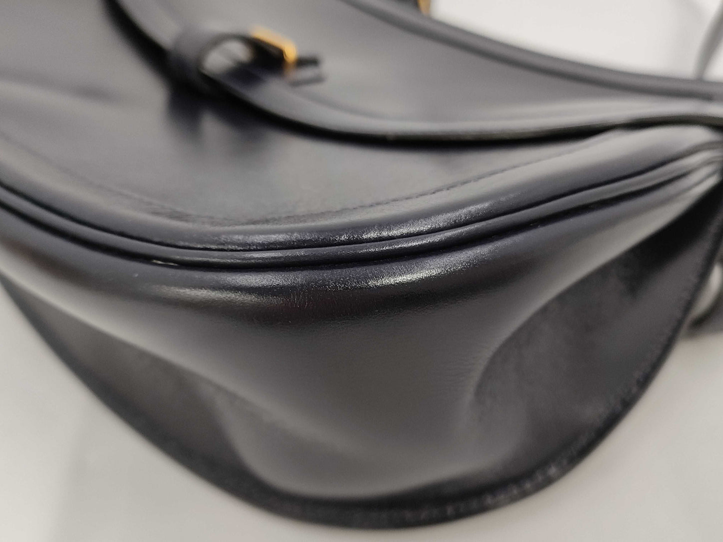 HERMES Baldo Golf Box Calf Navy Gold Fittings 〇B Shoulder Bag Shoulder Bag