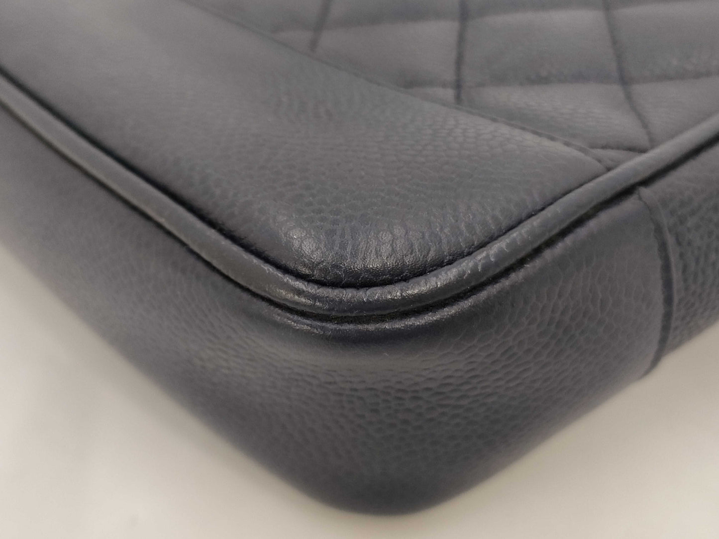 CHANEL Matasse Caviar Skin Chain Tote Bag Navy Gold Fittings 2nd Series Tote Bag