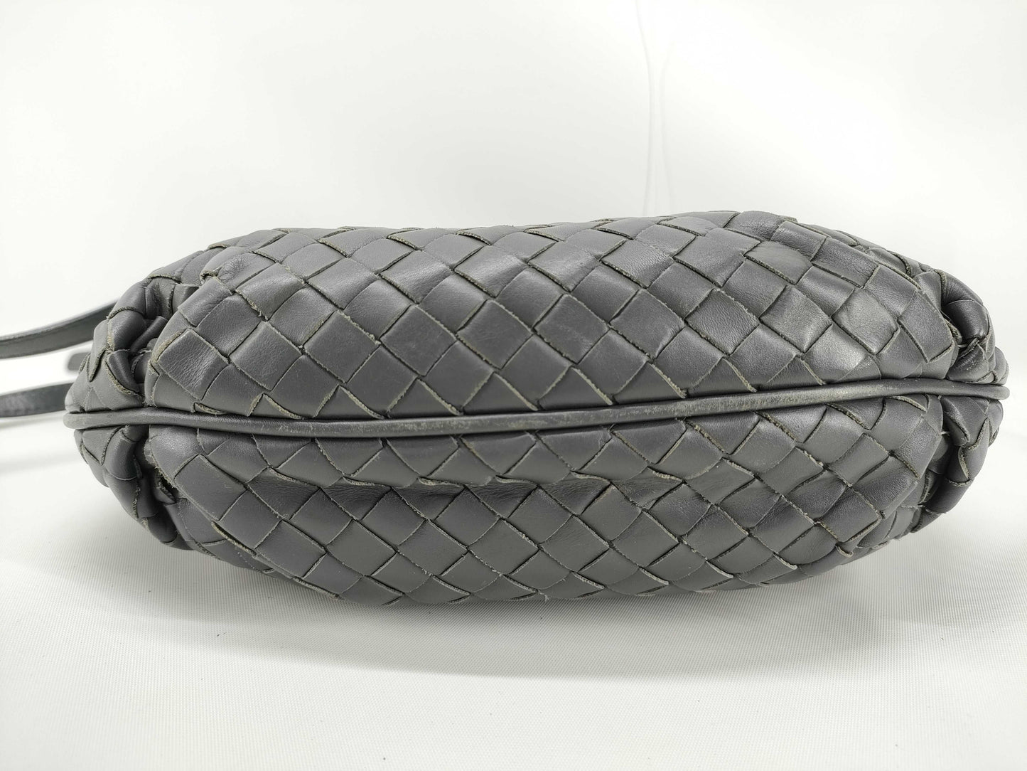 BOTTEGA VENETA Intrecciato Shoulder Bag, Gray, 25cm