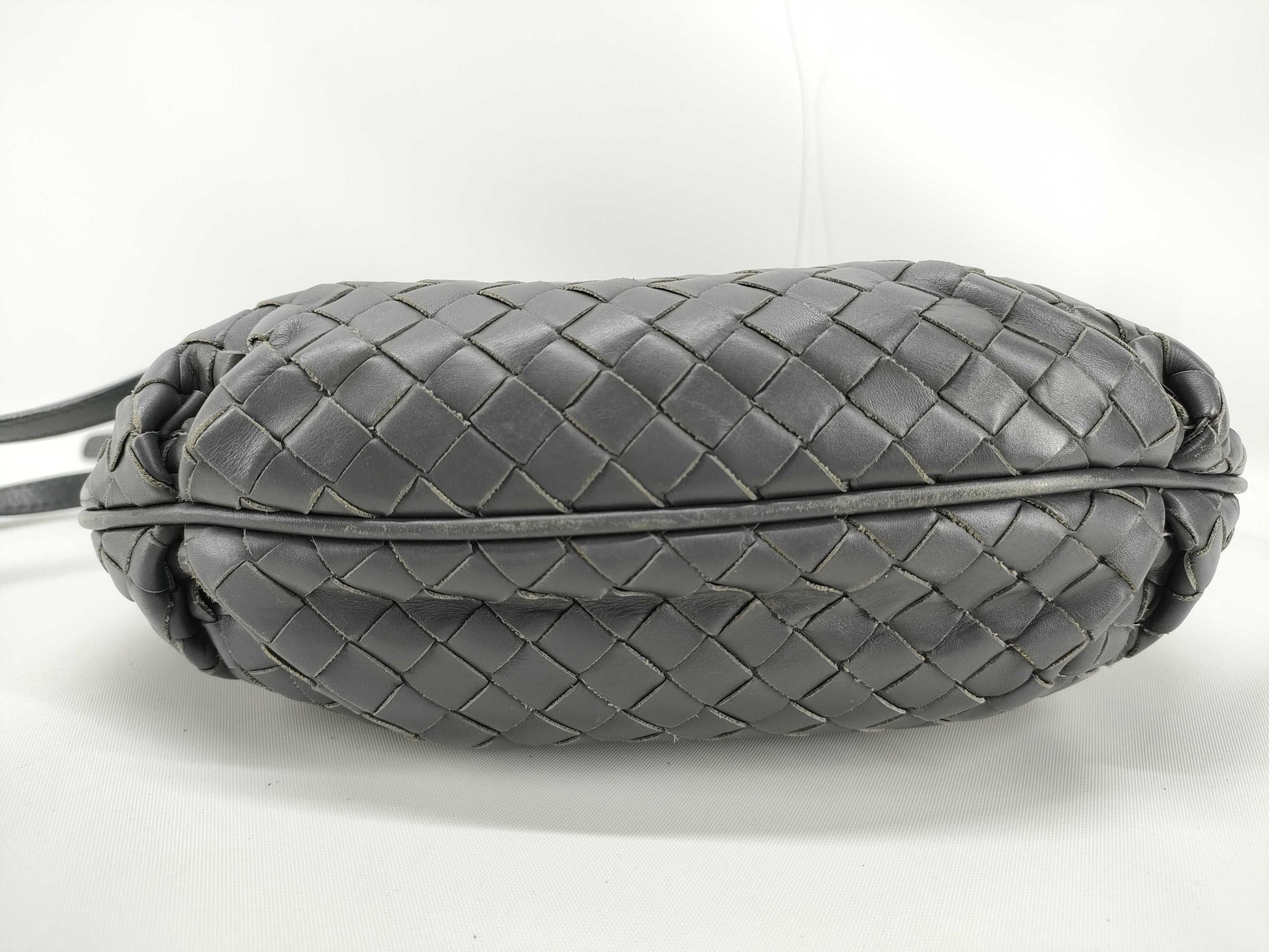 BOTTEGA VENETA Intrecciato Shoulder Bag, Gray, 25cm