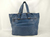 BOTTEGA VENETA Intrecciato Tote Bag in Blue with Antique Silver Hardware