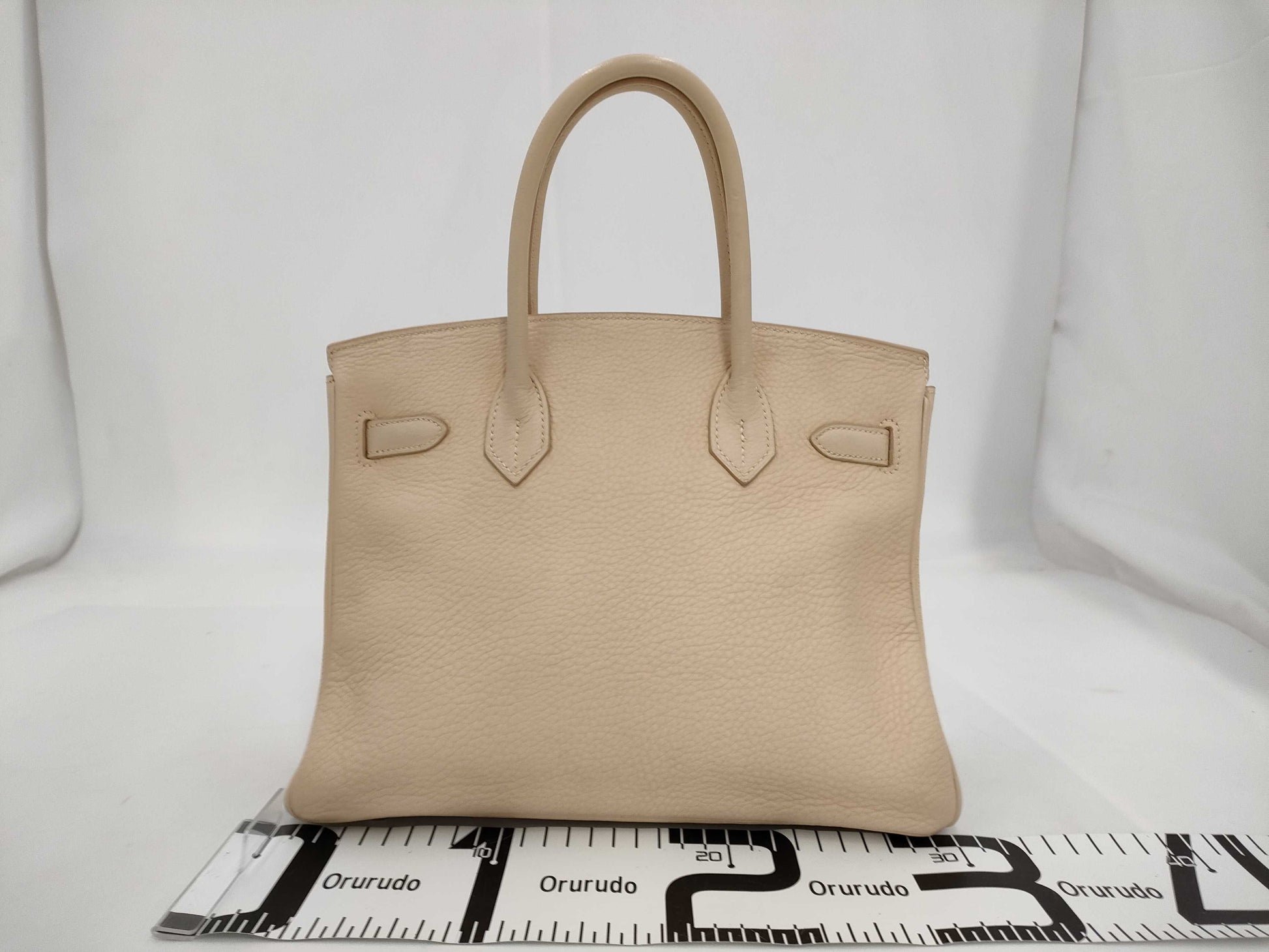 HERMES Birkin 30 Cream Silver Fittings □H Tote Bag
