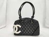 CHANEL Cambon Line Bowling Bag Black x White 10th Series Tote Bag