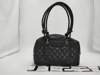 CHANEL Cambon Line Bowling Bag Black x White 10th Series Tote Bag