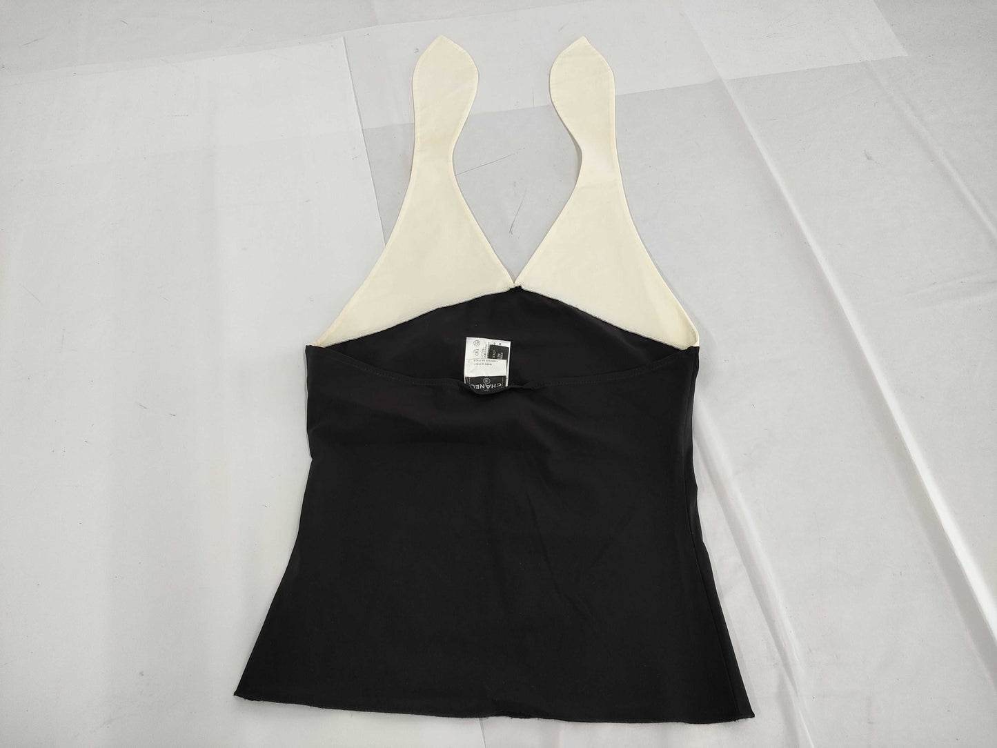 CHANEL 03P Two-tone Halter Neck Camisole with Coco Mark Top