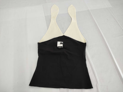 CHANEL 03P Two-tone Halter Neck Camisole with Coco Mark Top