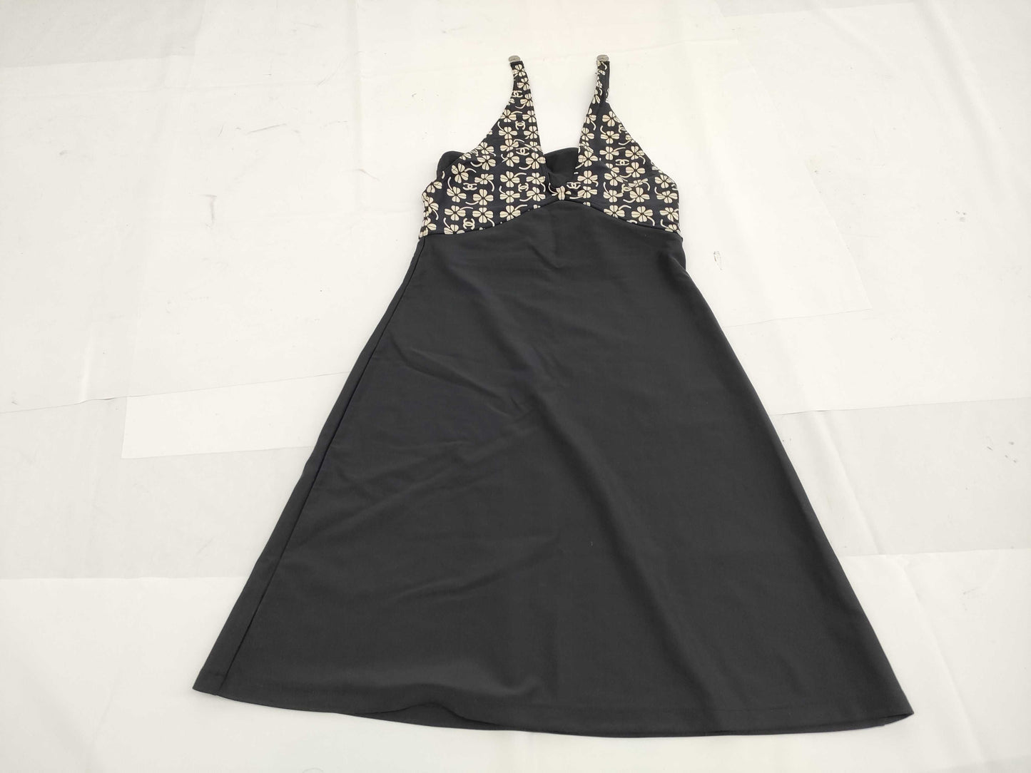 CHANEL 01P Halter Neck Dress Maillot Clover Dress