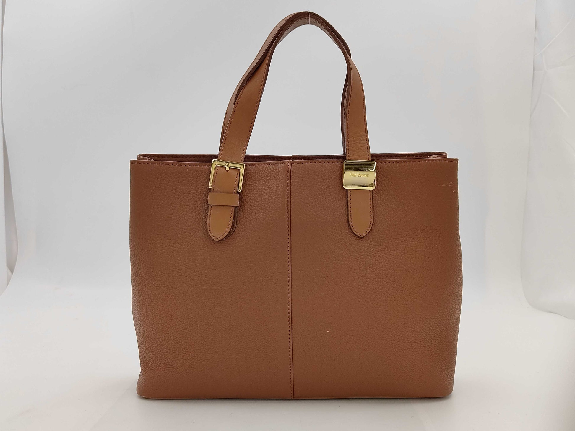 Burberrys Leather Handbag Tote Bag