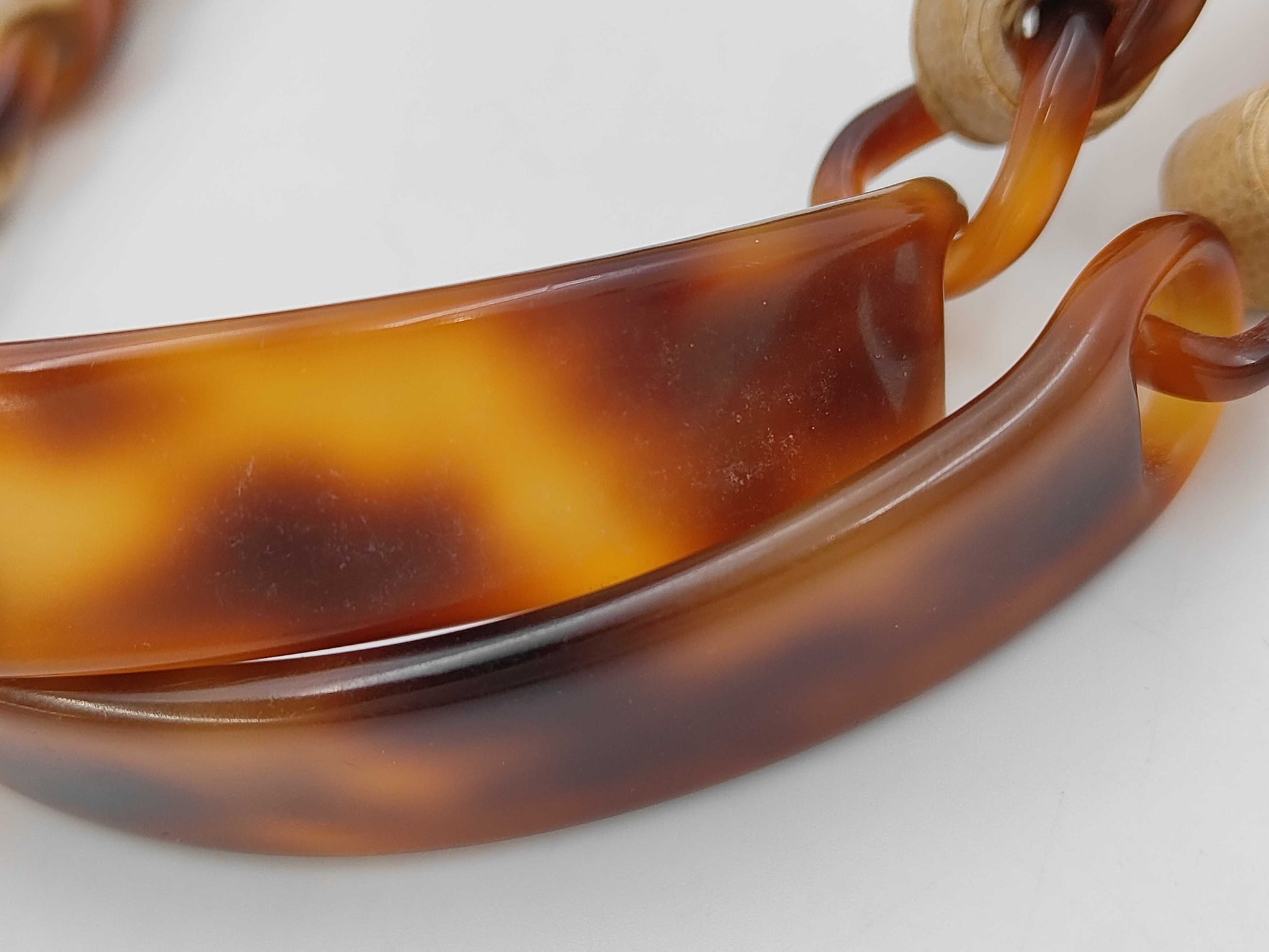 CHANEL CHANEL Tortoiseshell Chain Tote Bag Caviar Skin Tote Bag