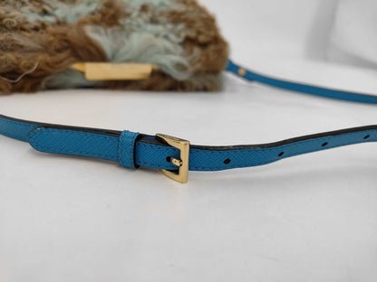 PRADA Fur Leather Shoulder Bag