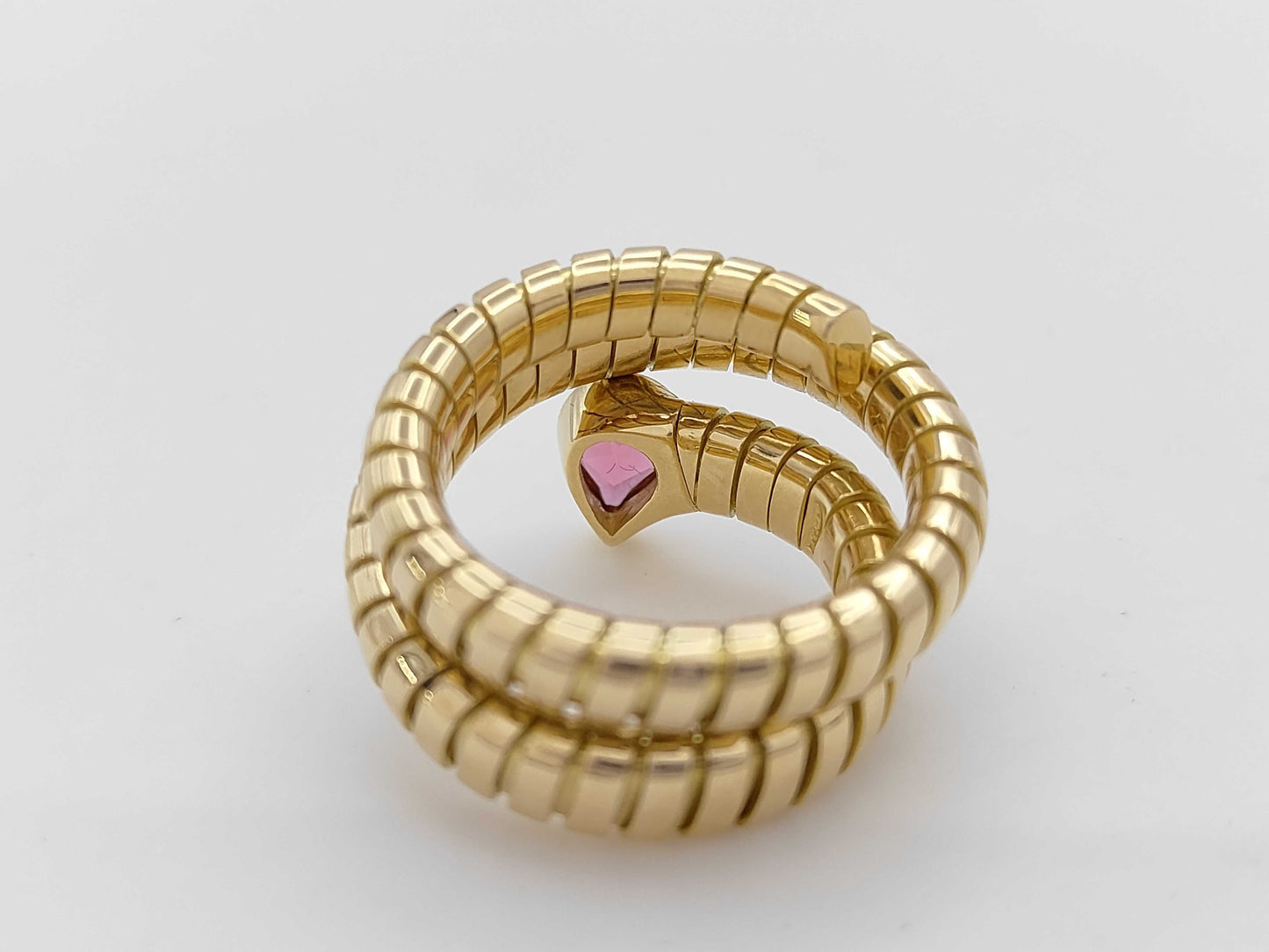 BVLGARI Tubogas Colored Stone YG 750 14.2g Ring 