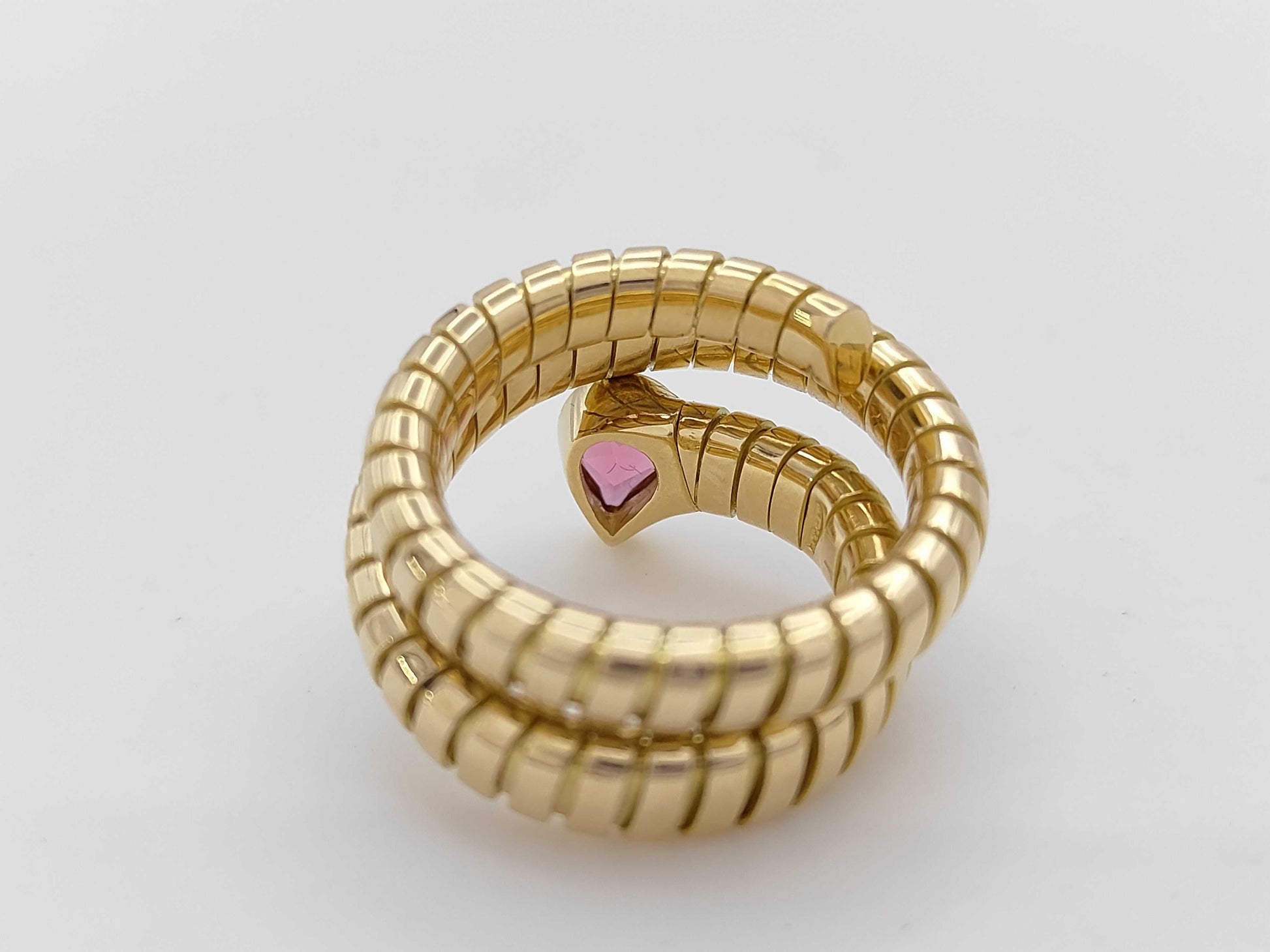 BVLGARI Tubogas Colored Stone YG 750 14.2g Ring 