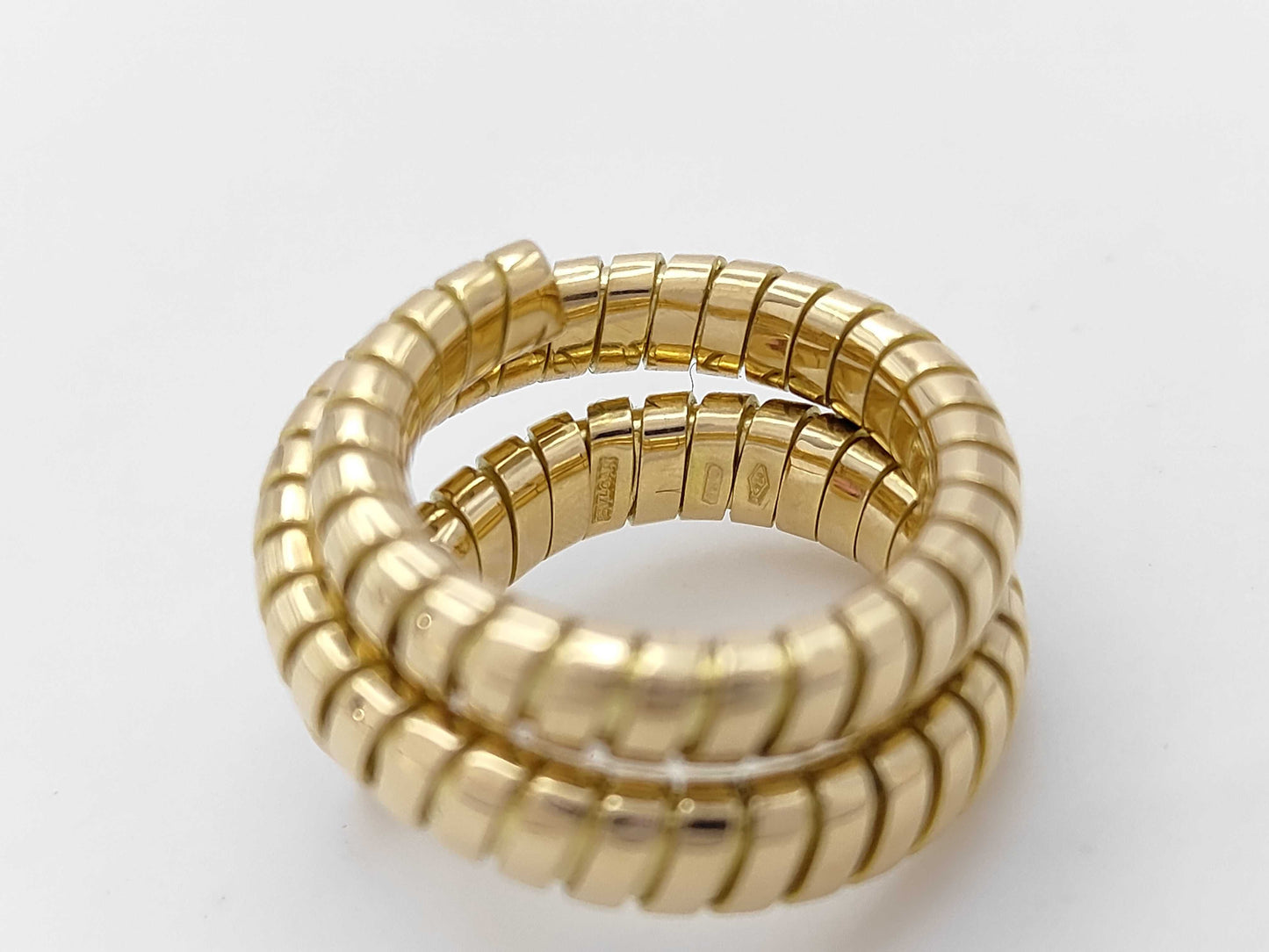 BVLGARI Tubogas Colored Stone YG 750 14.2g Ring 