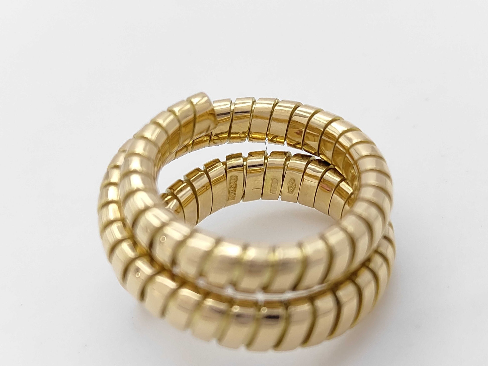 BVLGARI Tubogas Colored Stone YG 750 14.2g Ring 