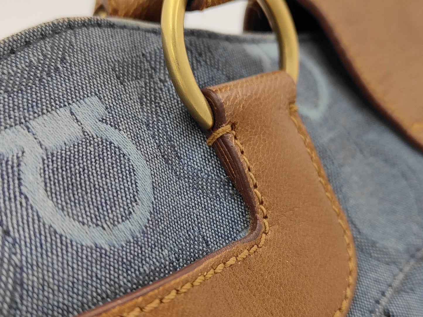 Salvatore Ferragamo Gancini denim handbag