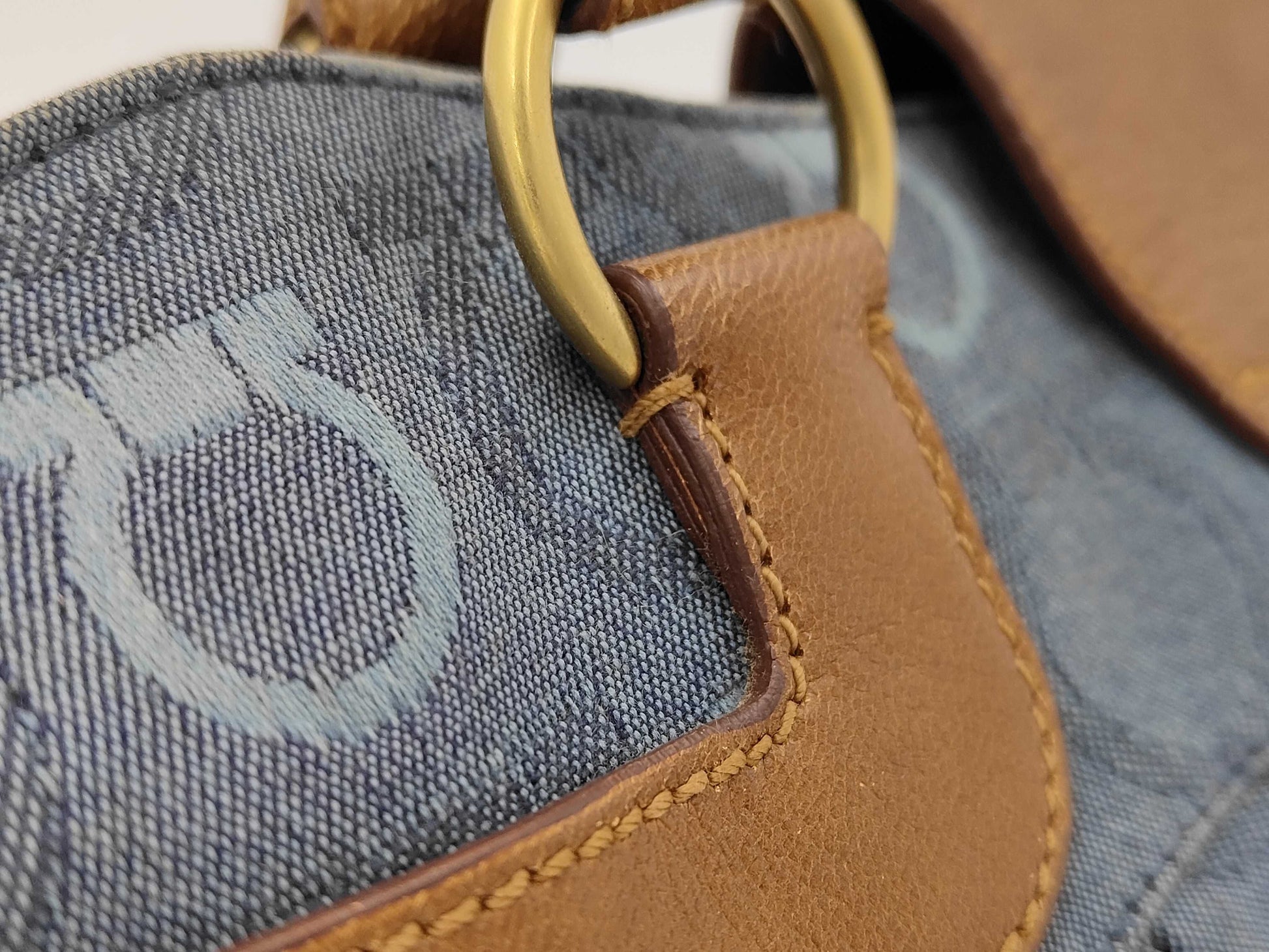 Salvatore Ferragamo Gancini denim handbag