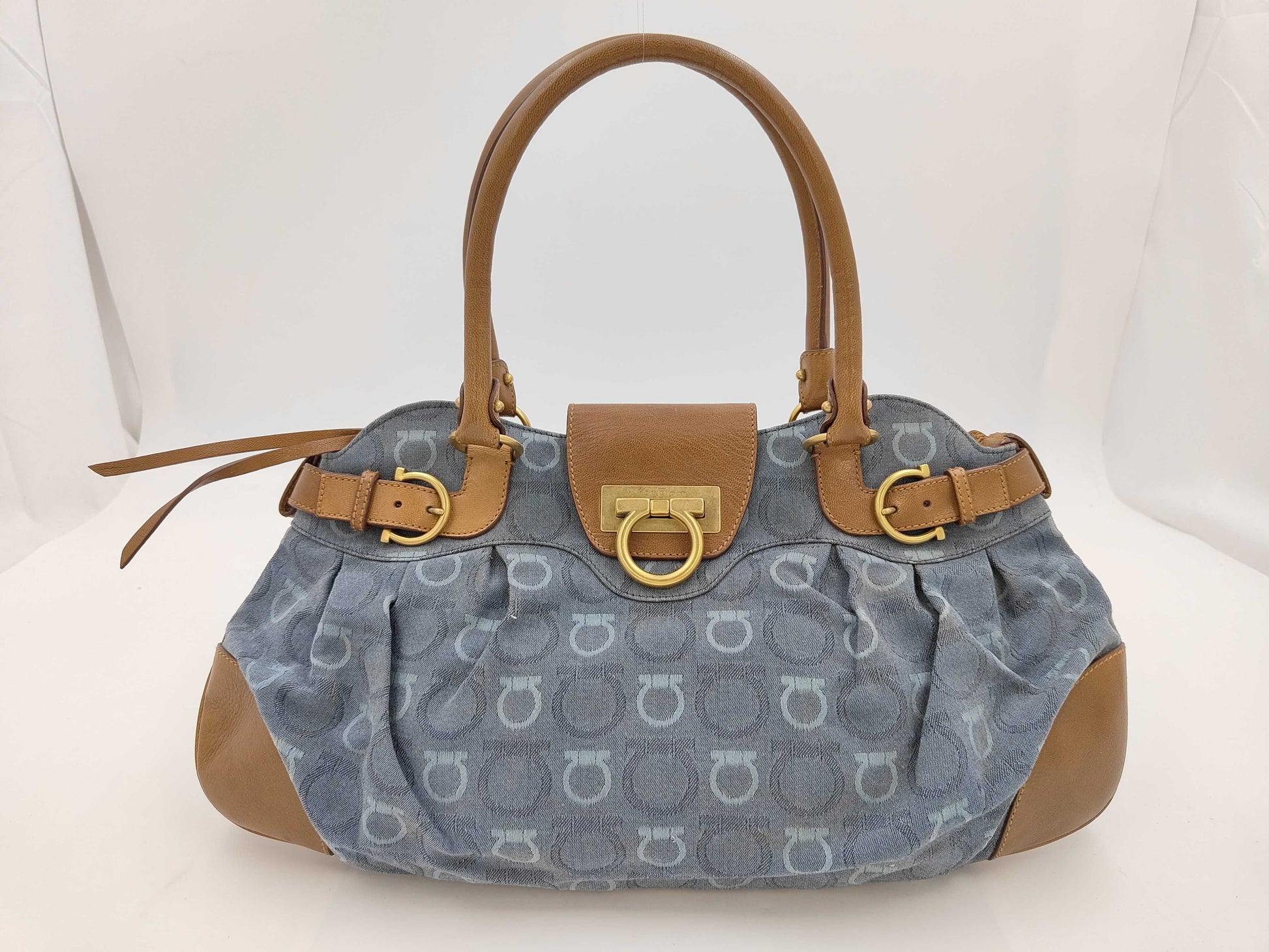 Salvatore Ferragamo Gancini denim handbag
