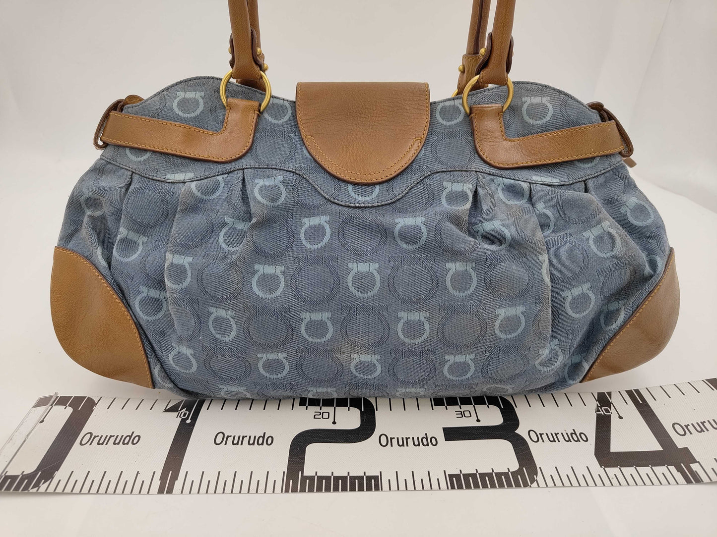 Salvatore Ferragamo Gancini denim handbag