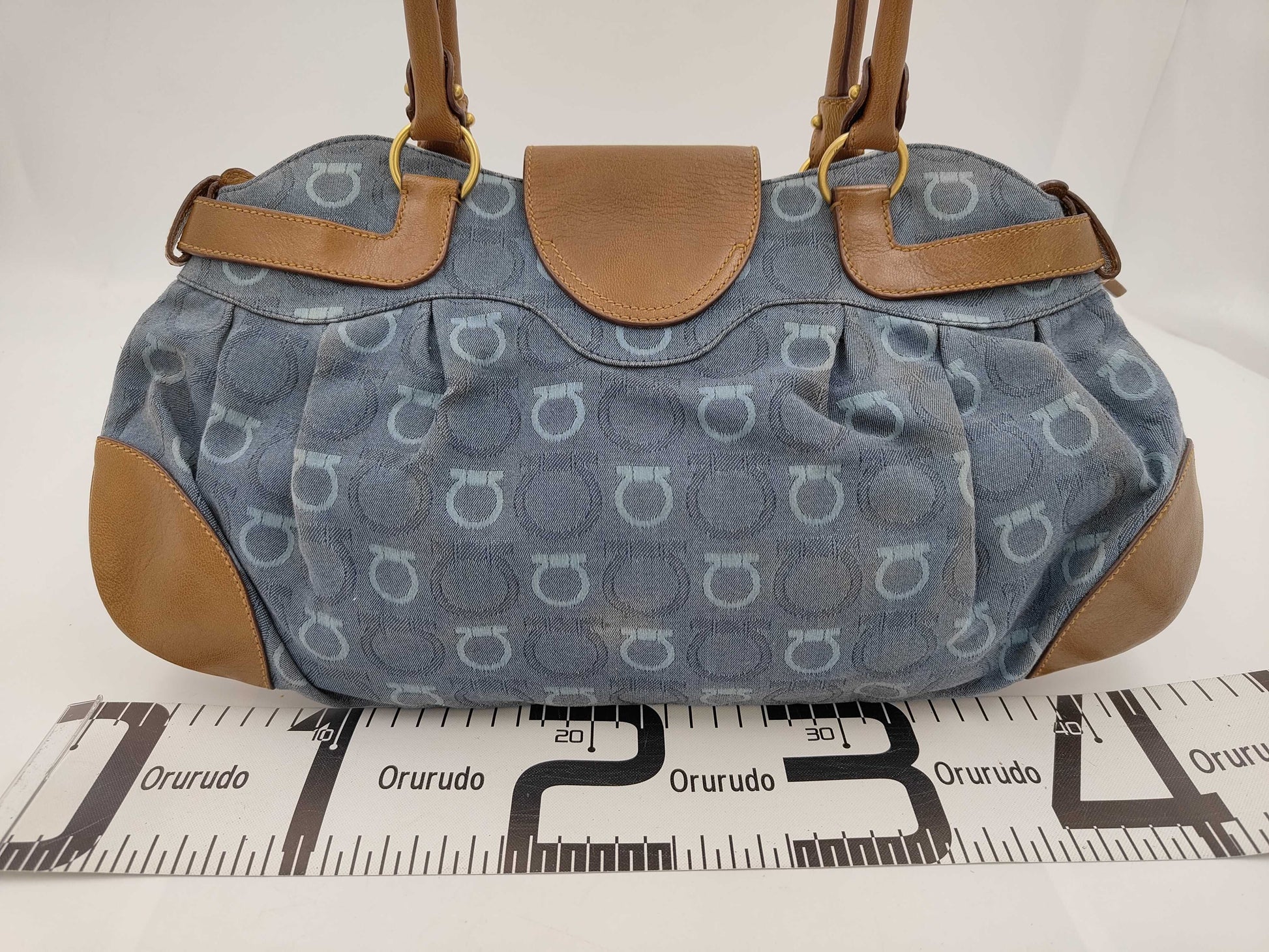 Salvatore Ferragamo Gancini denim handbag