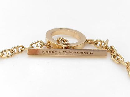 HERMES Chene Dunkle Contour Diamond PG Au750 5.7g Bracelet Bangle