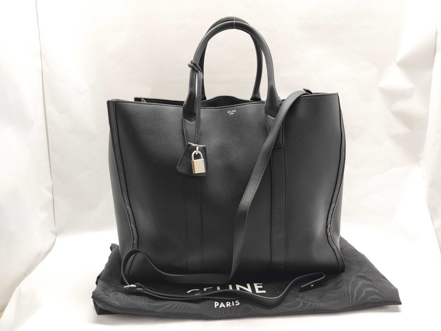 CELINE Men's MD CABAS Tote Bag in Black 