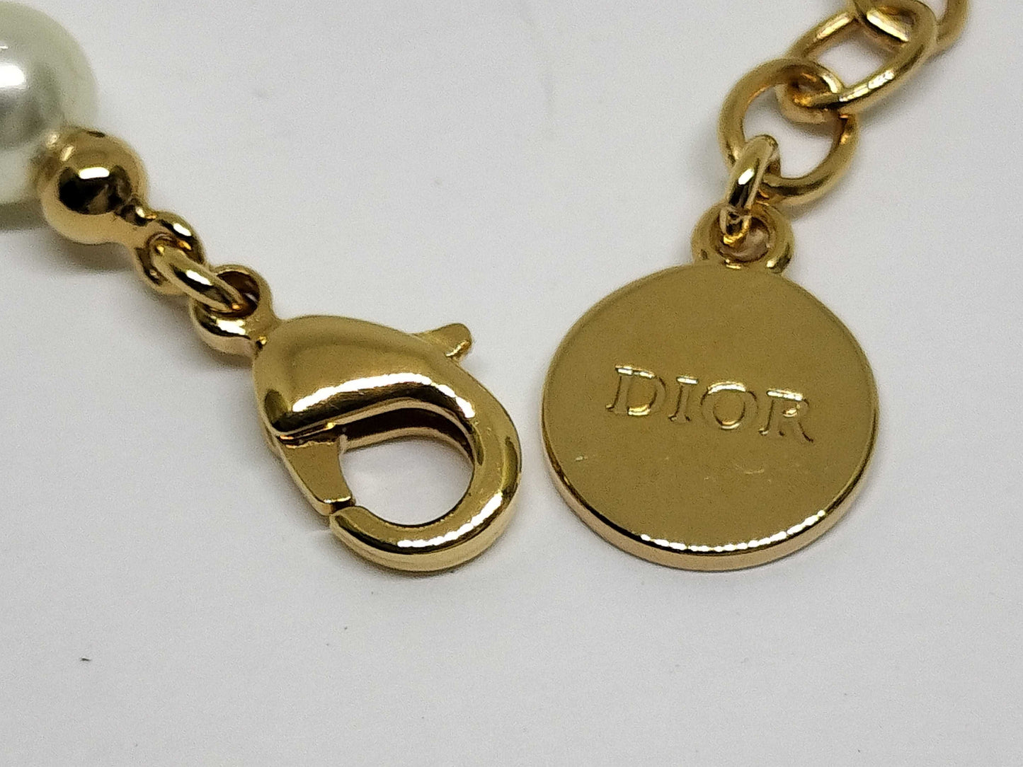 Dior Accessories Dior 30 Montaigne Faux Pearl Necklace with CD Logo in GP Gold