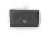 PRADA Saffiano Leather Bifold Long Wallet in Black with Triangle Logo