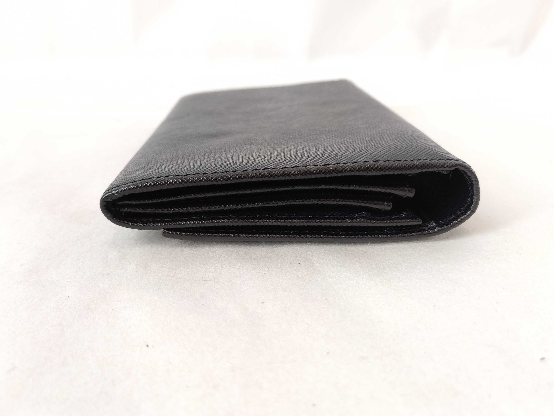 PRADA Saffiano Leather Bifold Long Wallet in Black with Triangle Logo