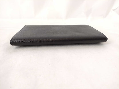 PRADA Saffiano Leather Bifold Long Wallet in Black with Triangle Logo