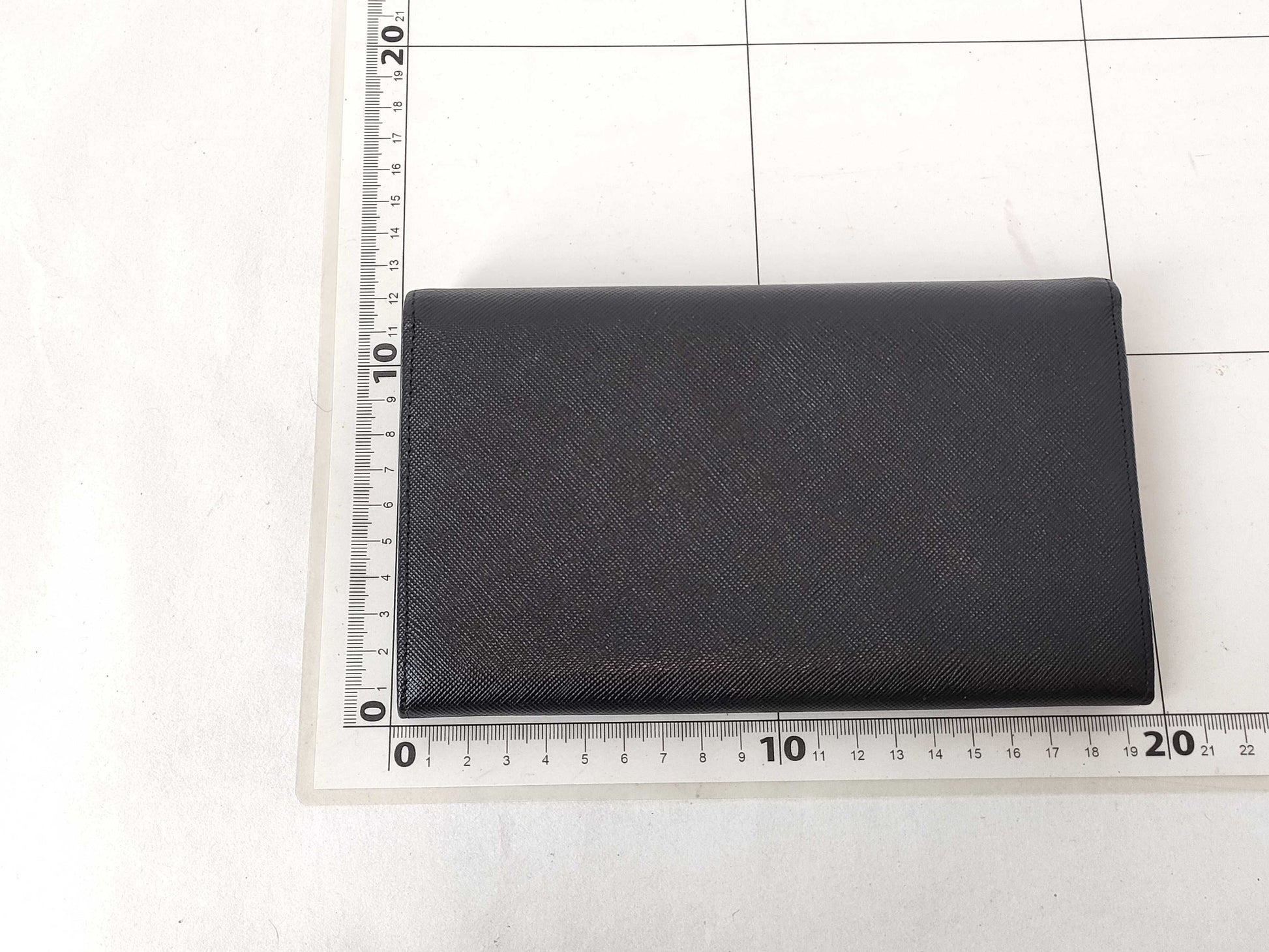 PRADA Saffiano Leather Bifold Long Wallet in Black with Triangle Logo