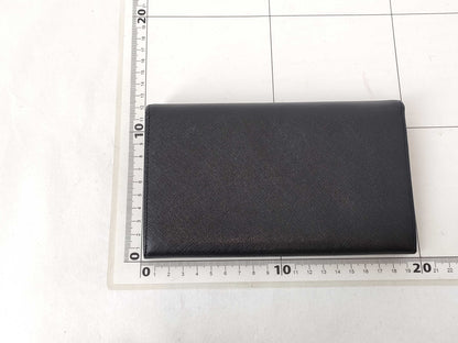 PRADA Saffiano Leather Bifold Long Wallet in Black with Triangle Logo