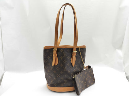 LOUIS VUITTON Monogram Bag Louis Vuitton Monogram Bucket PM Handbag Tote Bag with Pouch