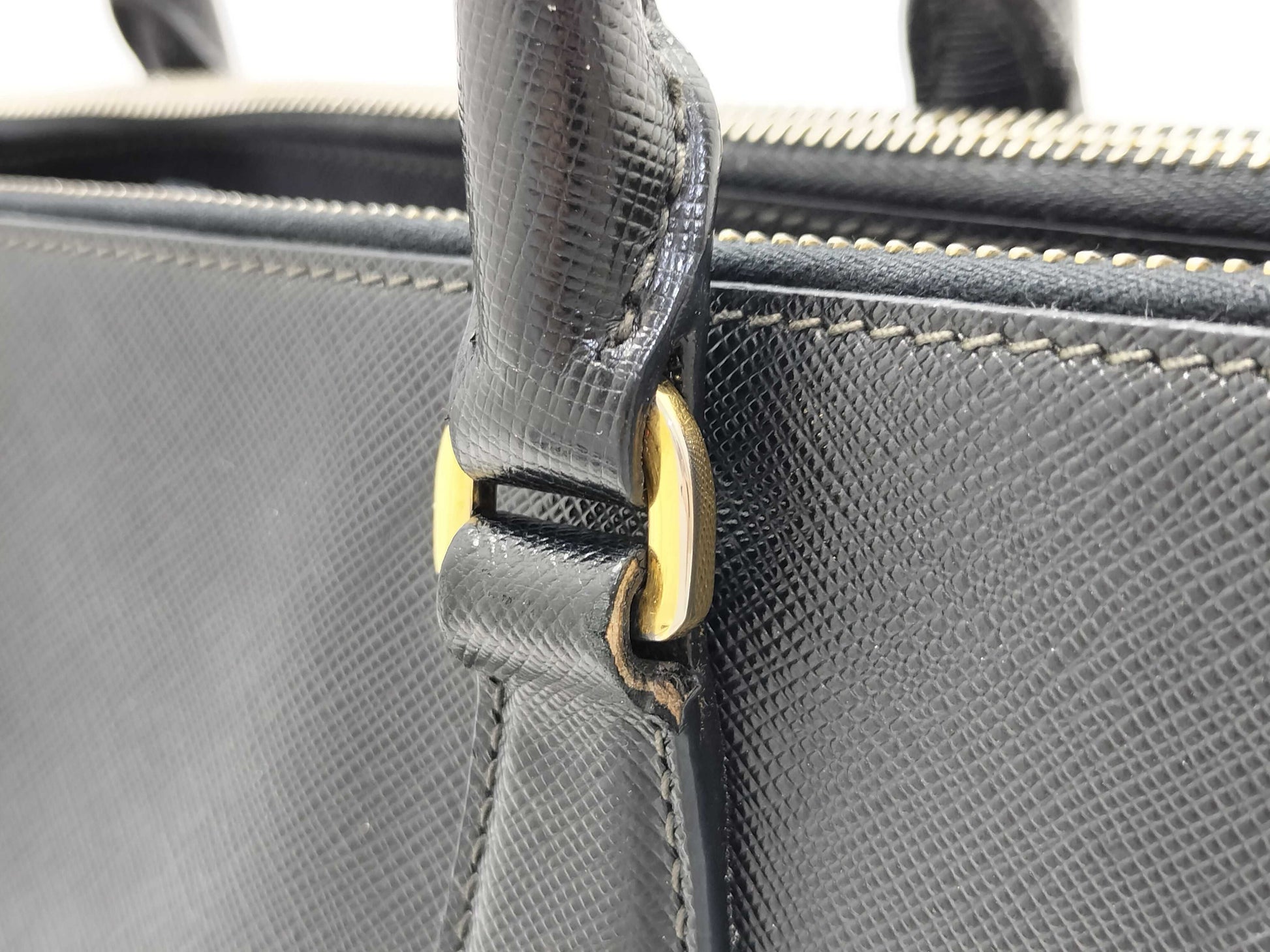 PRADA Galleria Handbag with Strap, Black