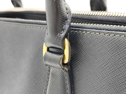 PRADA Galleria Handbag with Strap, Black