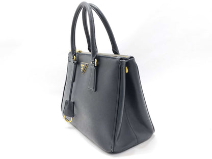 PRADA Galleria Handbag with Strap, Black