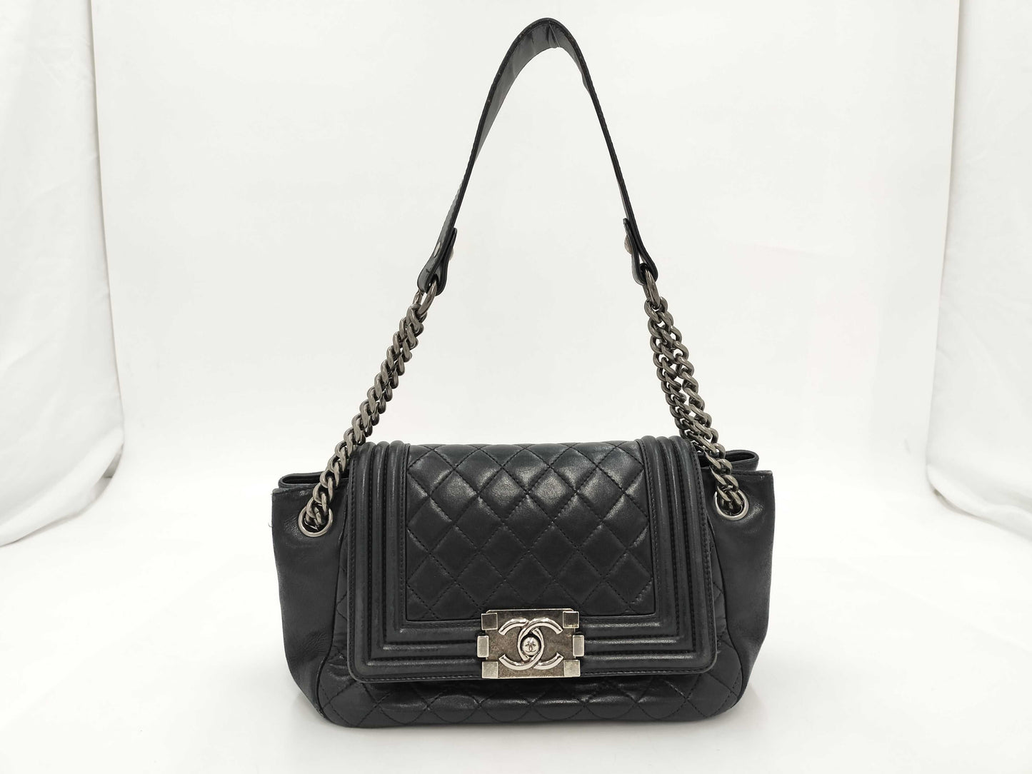 CHANEL Boy Chanel Chain Shoulder Black Bag