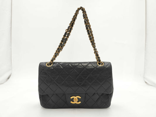 CHANEL Matrasse W Flap Black with Jujin Plaza Logo Shoulder Bag