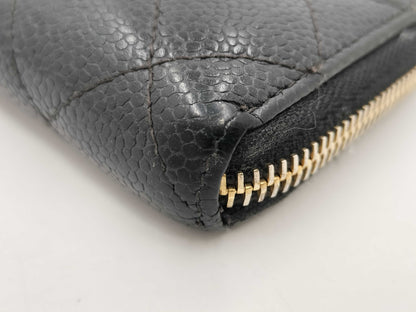 CHANEL Caviar Skin Wallet Black Wallet