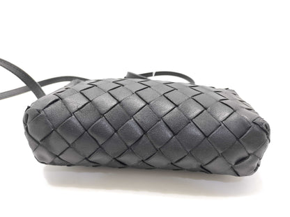 BOTTEGA VENETA Intrecciato Bottega Veneta Black Shoulder Bag Loop Shoulder Bag
