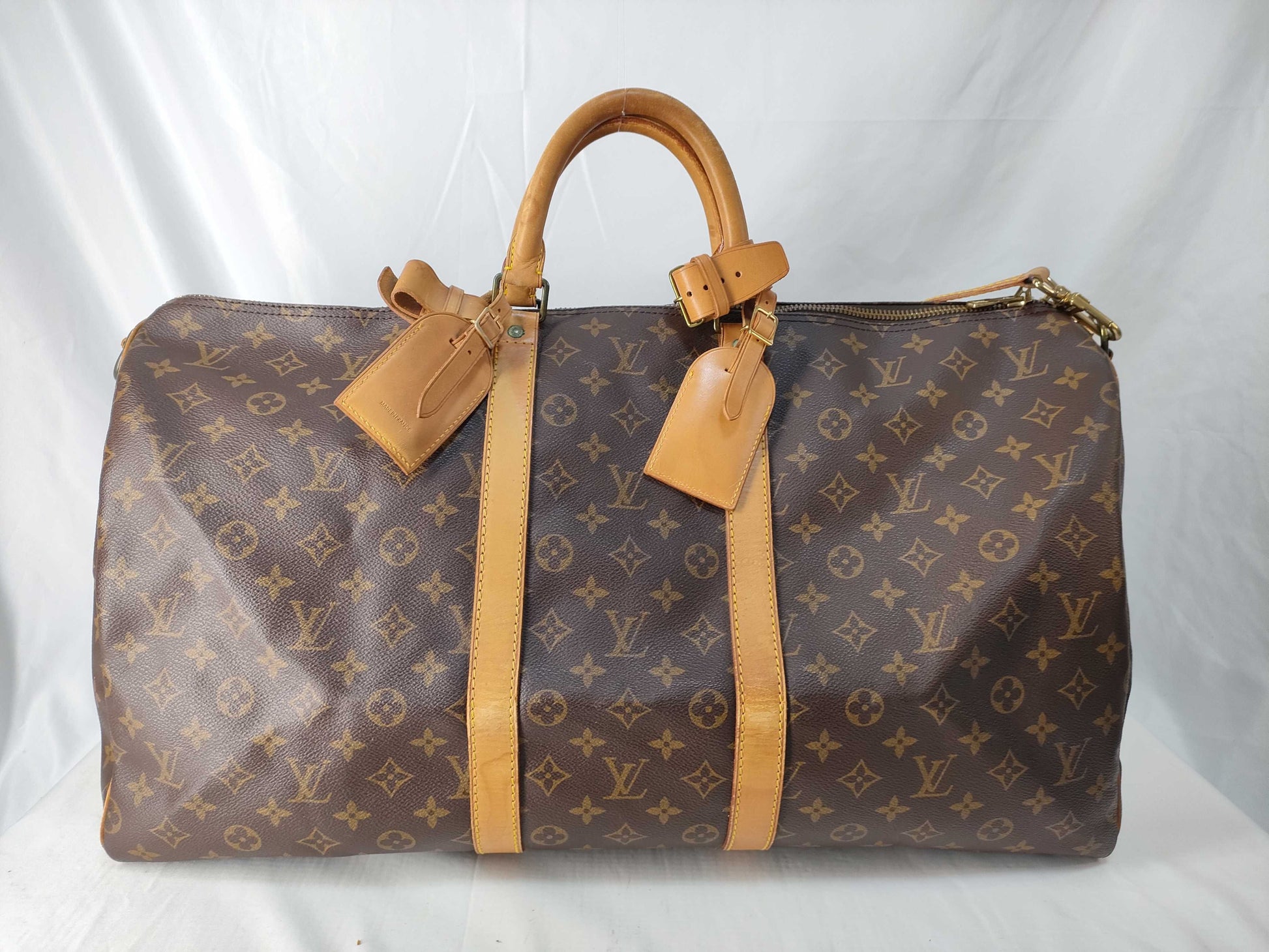 LOUIS VUITTON Monogram Louis Vuitton Keepall 55 Bandouliere Boston Bag