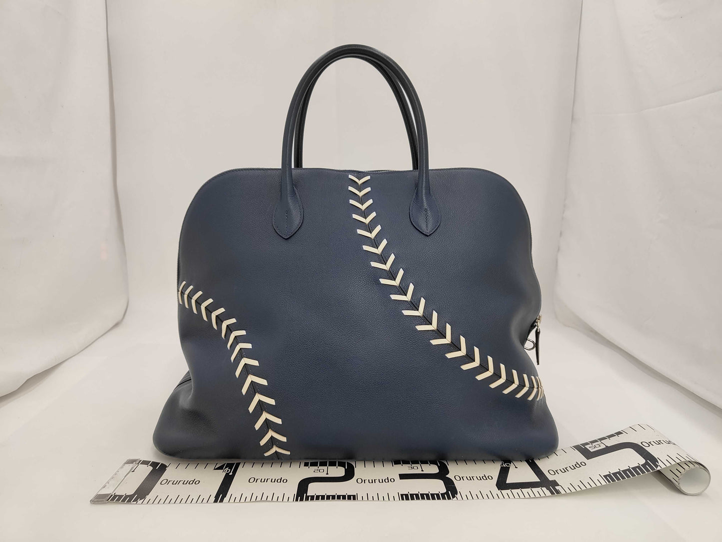 HERMES Hermes Bolide 45 Baseball Leather Handbag C-Engraved Bag