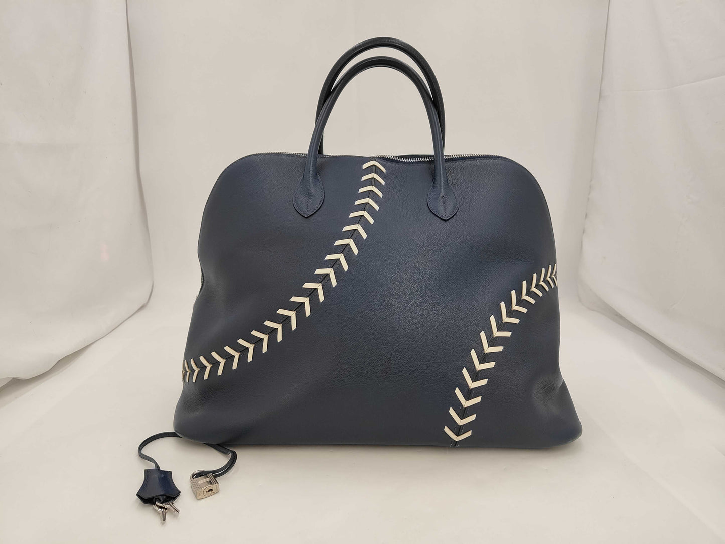 HERMES Hermes Bolide 45 Baseball Leather Handbag C-Engraved Bag