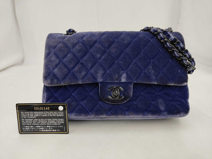 CHANEL Matelasse 25 Velour Double Flap Shoulder Bag, 20 Series, 20101145, Warranty Card Included