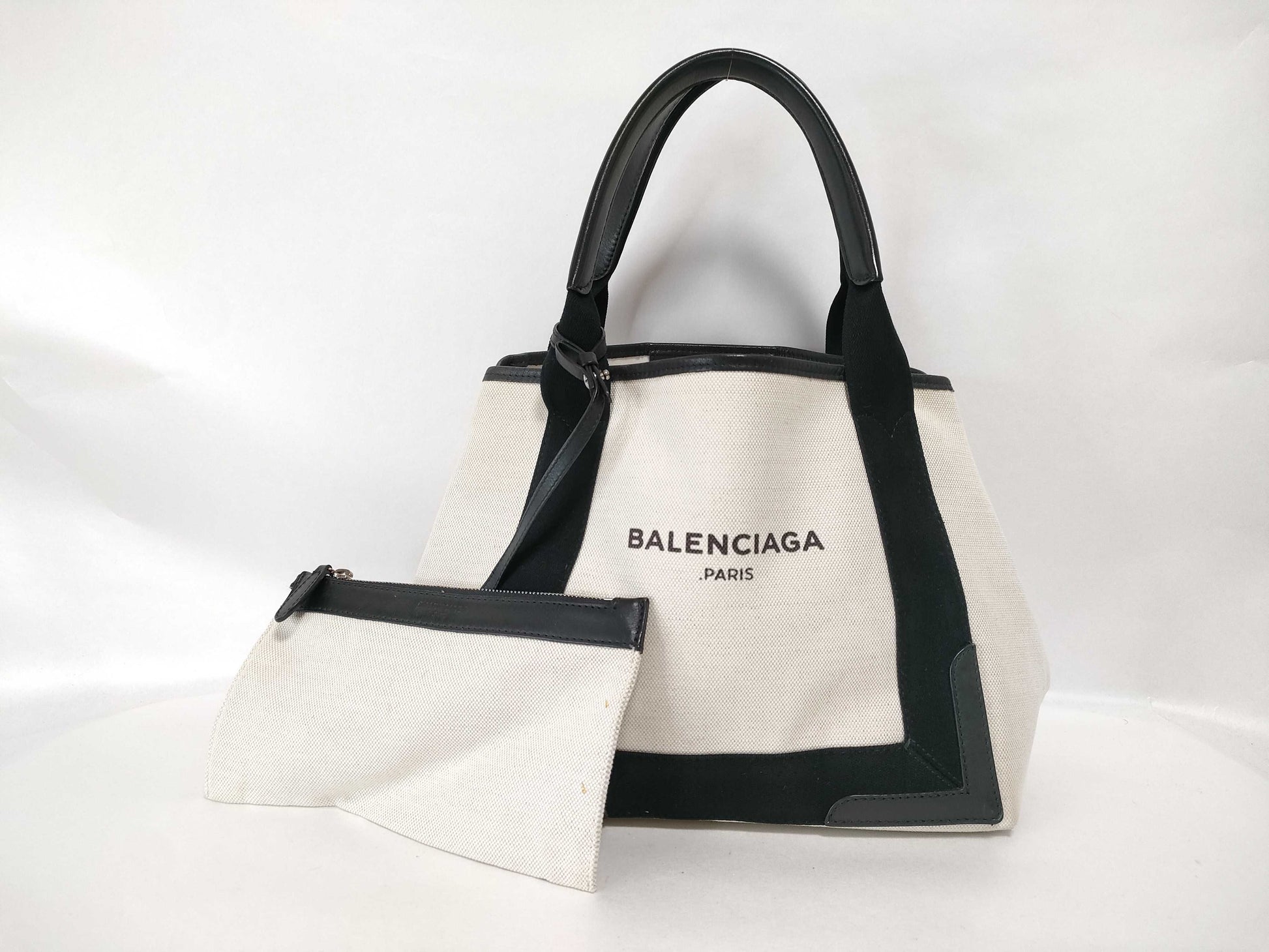 BALENCIAGA Navy Cabas Tote Bag