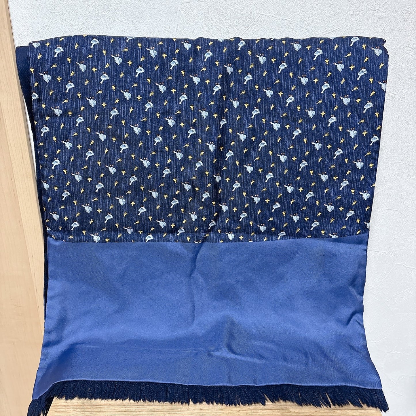 HERMES reversible silk angora scarf and stole.