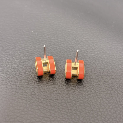 HERMES Pop Ash H Orange Earrings