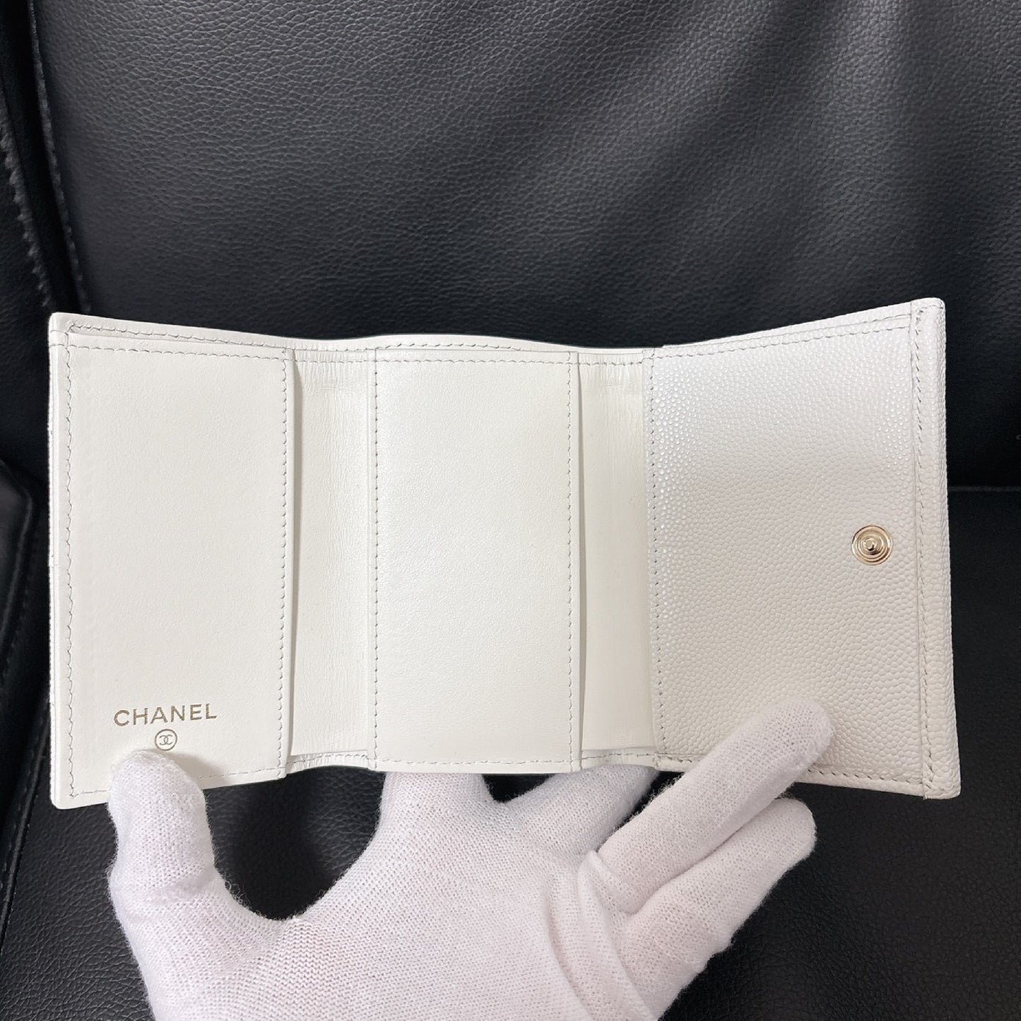 CHANEL Caviar Skin Matelasse Small Flap Wallet AP4173 Wallet